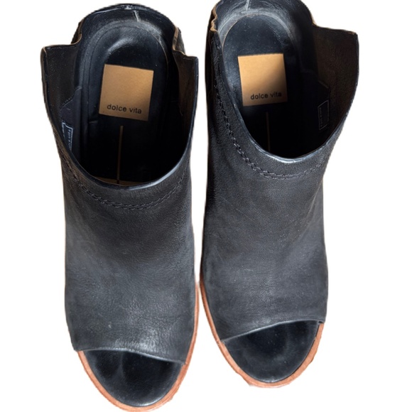 Dolce Vita Noa Peep Toe block heel bootie black 7.5 - Picture 5 of 10